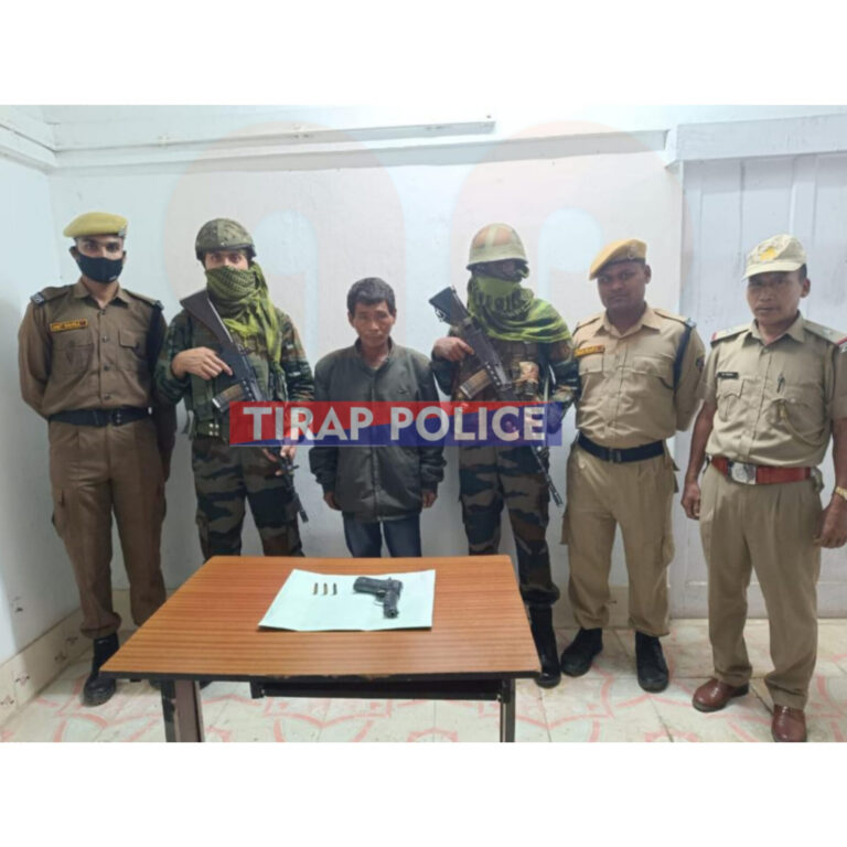 Self Styled Lieutenant Wanghong Nokpa from militant organisation NSCN (K-YA) surrendered at PS Lazu before OC PS Lazu SI L Kimsing and 6th AR team.